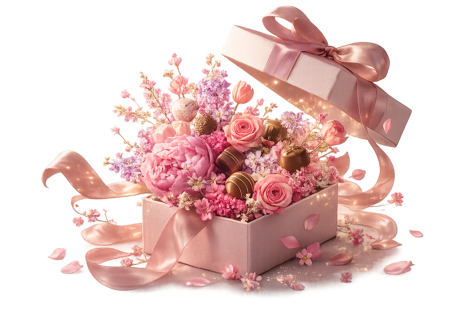 A wrapped flower gift ready for delivery